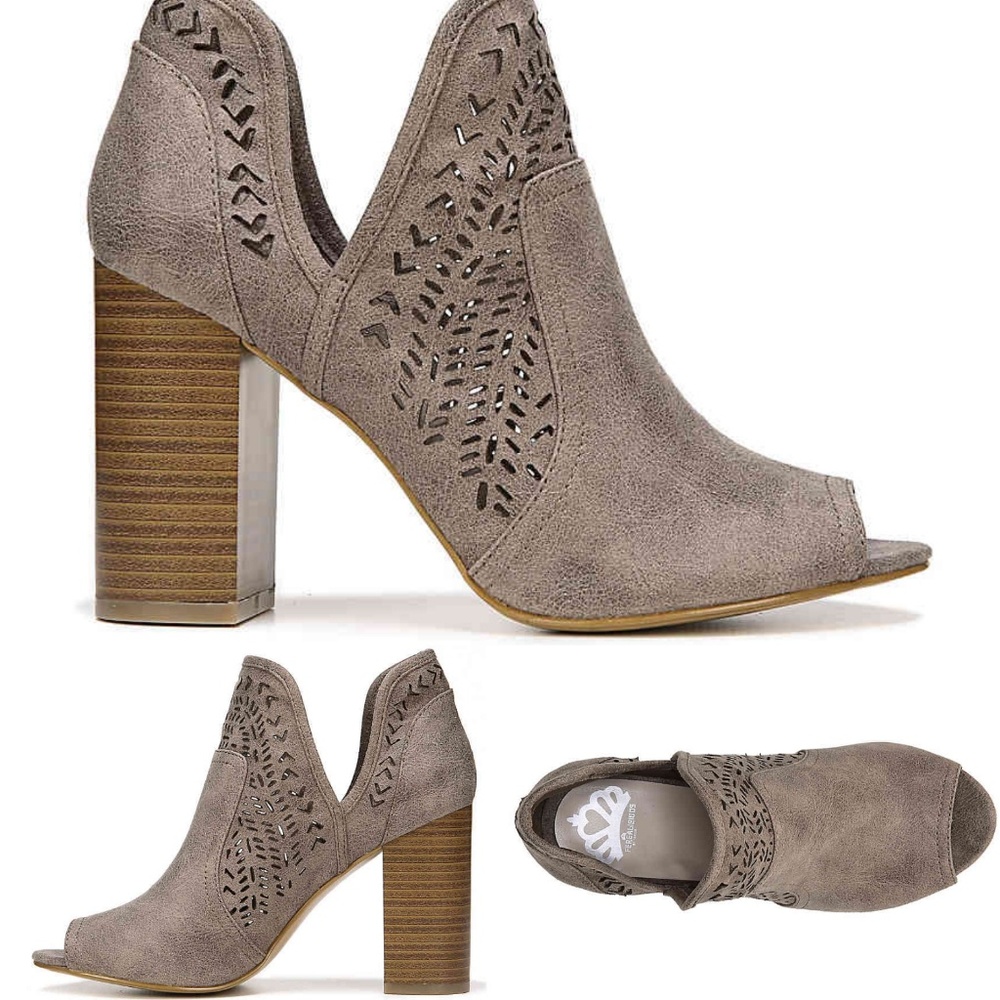 Fergalicious Tan Open Toe Bootie - Harvey